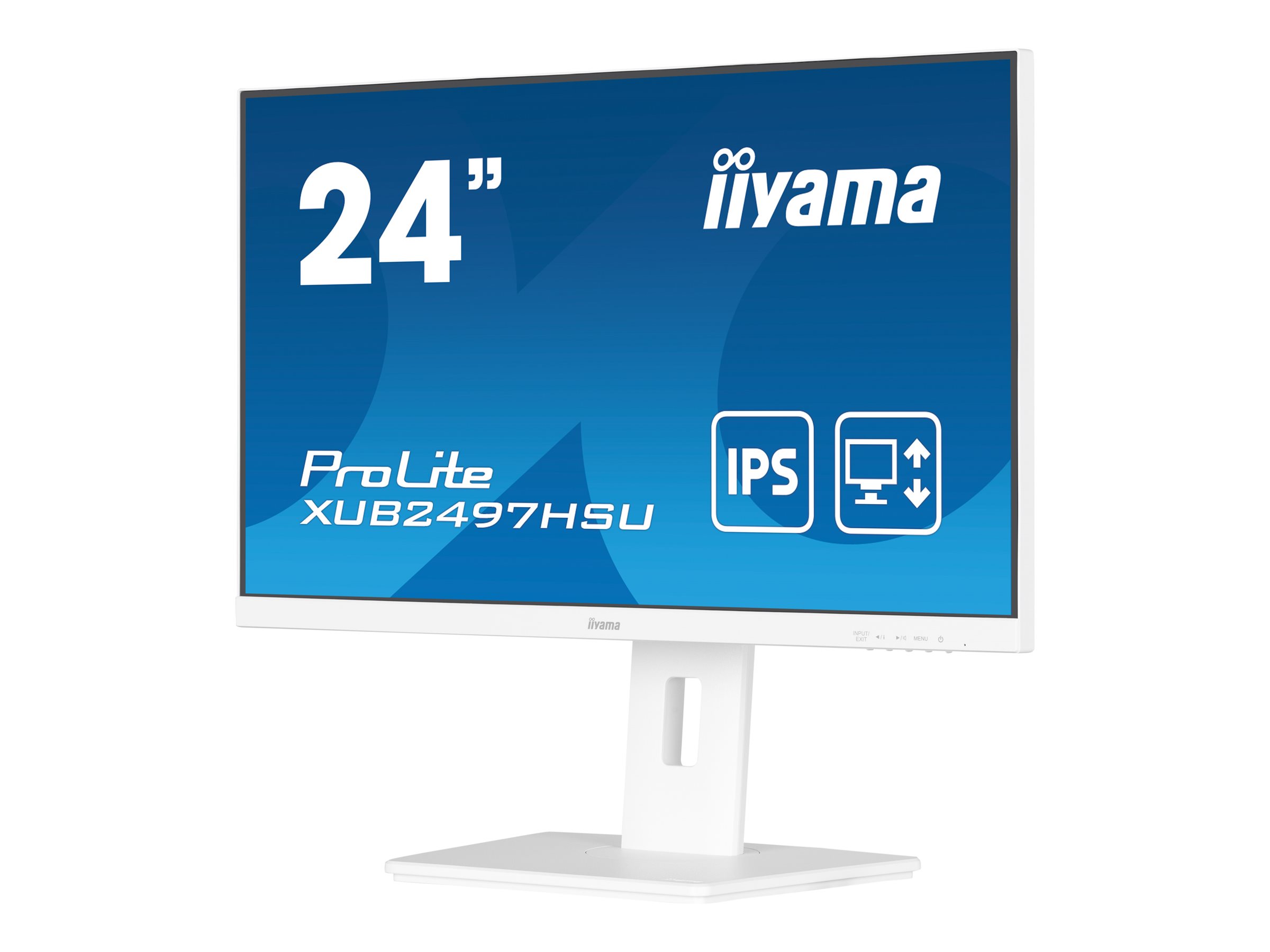 iiyama ProLite XUB2497HSU-W2 - LED-Monitor - 61 cm (24") (23.8" sichtbar) - 1920 x 1080 Full HD (1080p) @ 100 Hz - IPS - 250 cd/m² - 1300:1 - 1 ms - HDMI, DisplayPort - Lautsprecher - Mattes Weiß