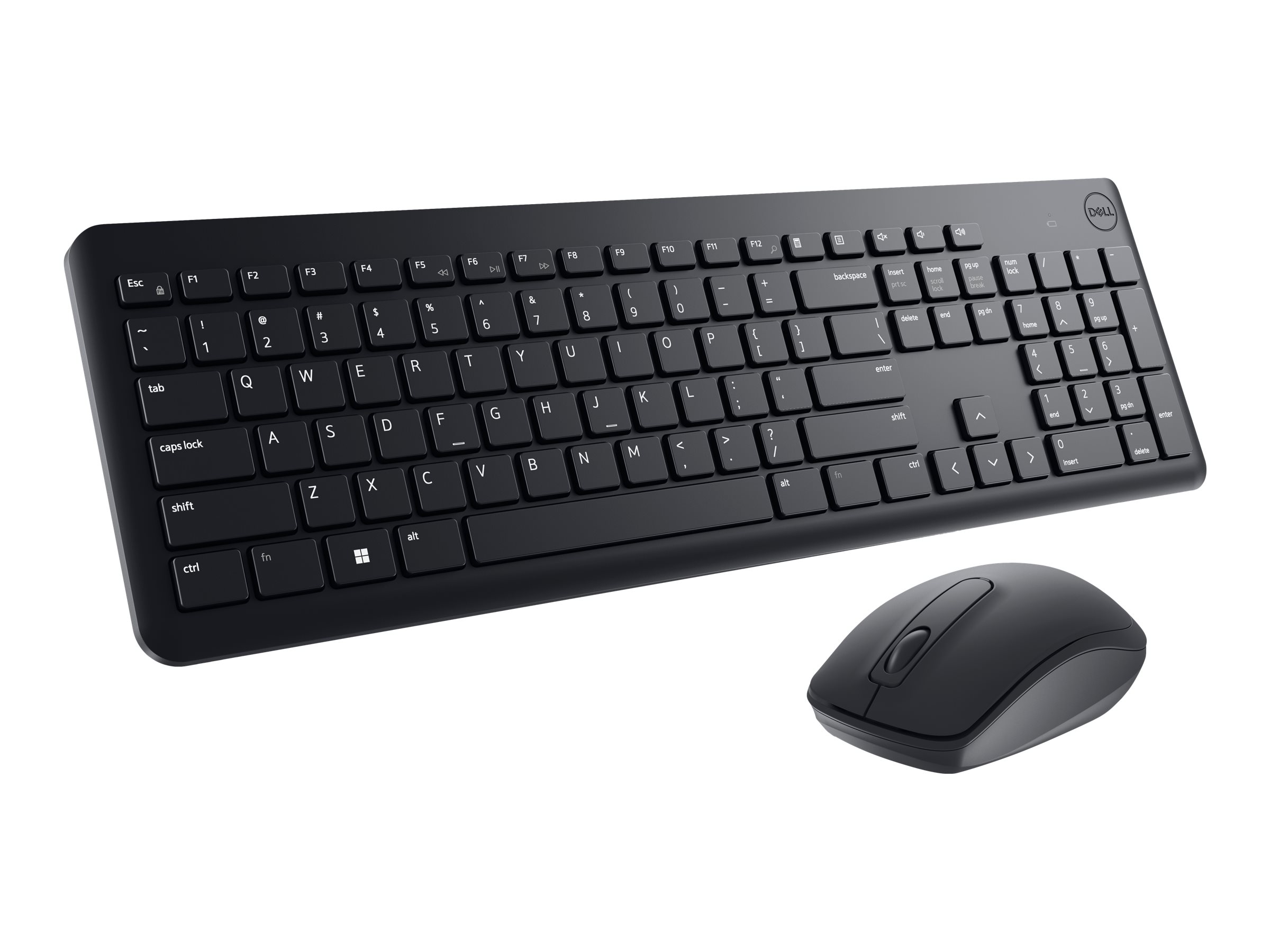 Dell Keyboard and Mouse KM3322W - Tastatur-und-Maus-Set - kabellos - 2.4 GHz - QWERTY - International Englisch - Schwarz - mit 3 years NBD Advance Exchange