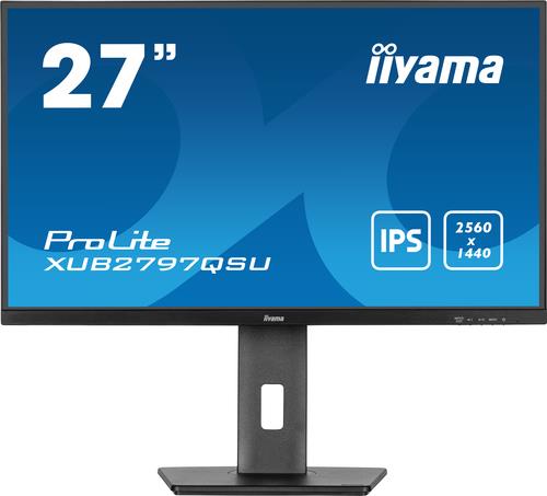 iiyama ProLite XUB2797QSU-B1 - LED-Monitor - 68.5 cm (27") - 2560 x 1440 WQHD @ 100 Hz - IPS - 250 cd/m² - 1300:1 - 1 ms - HDMI, DisplayPort - Lautsprecher - mattschwarz