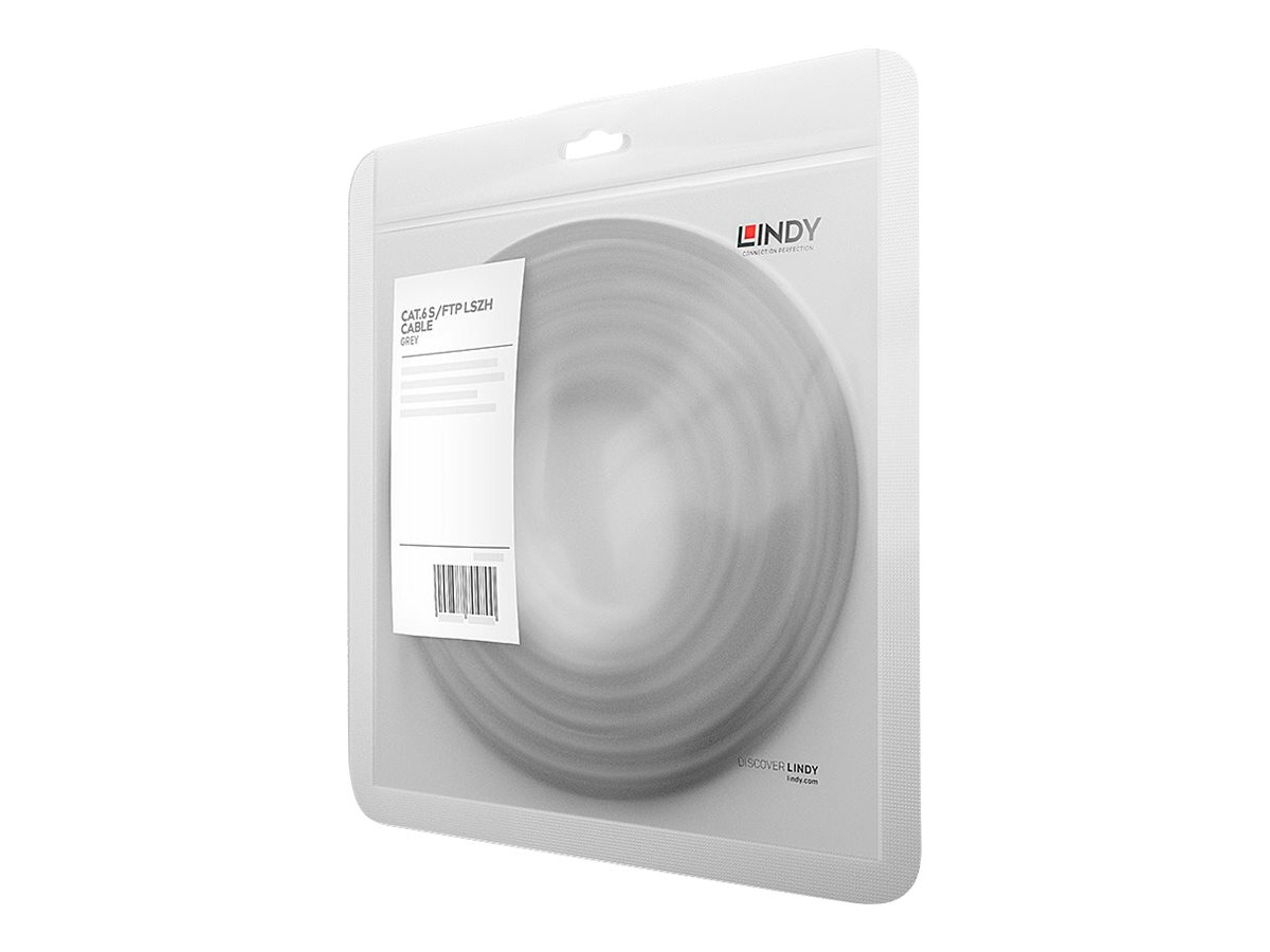 Lindy - Patch-Kabel - RJ-45 (M) zu RJ-45 (M) - 3 m - SFTP - CAT 6 - geformt, ohne Haken, verseilt - Grau
