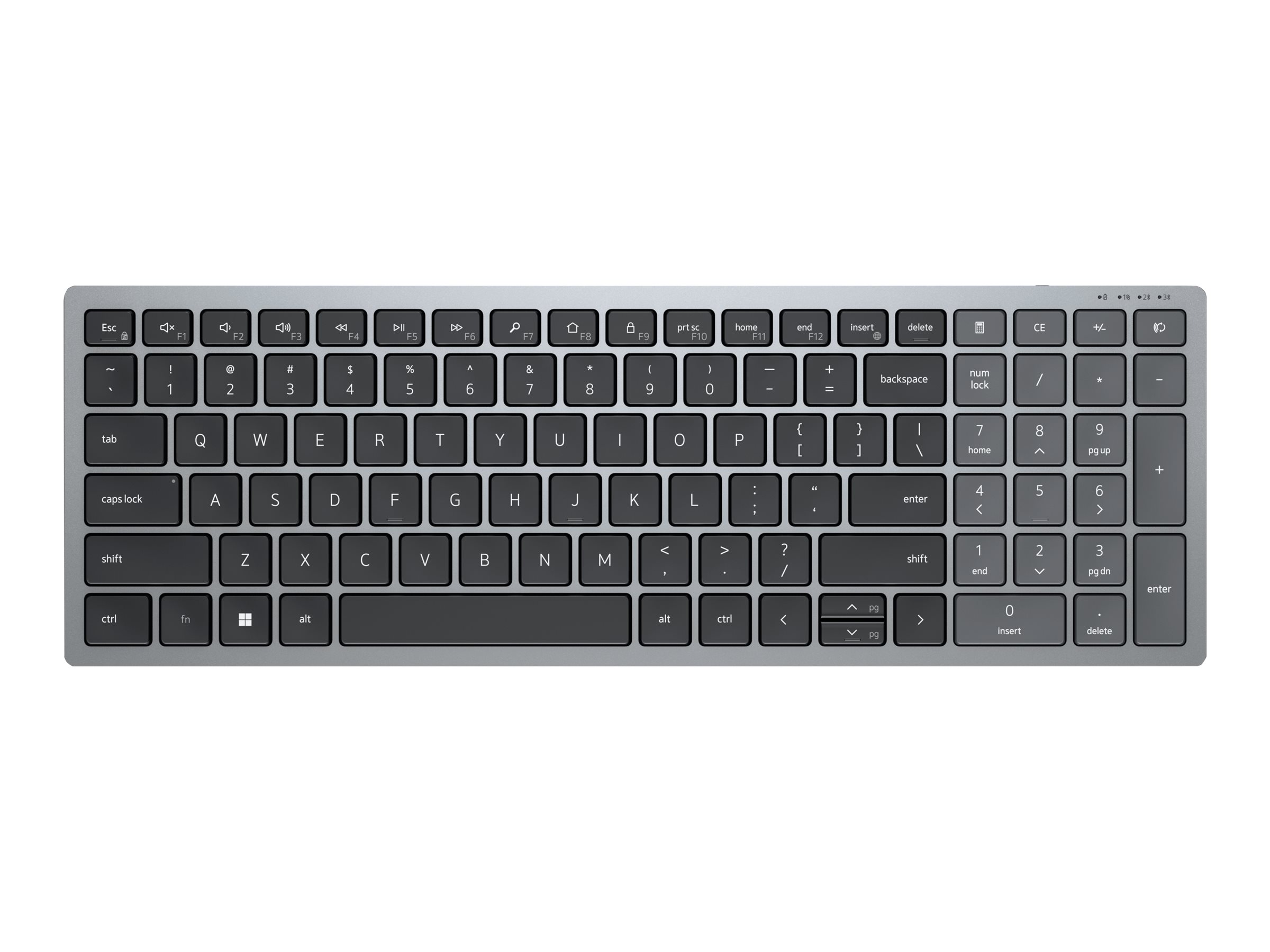 Dell KB740 - Tastatur - kompakt
mehrere Geräte - QWERTZ - Deutsch - Titan Gray Eingabegerät