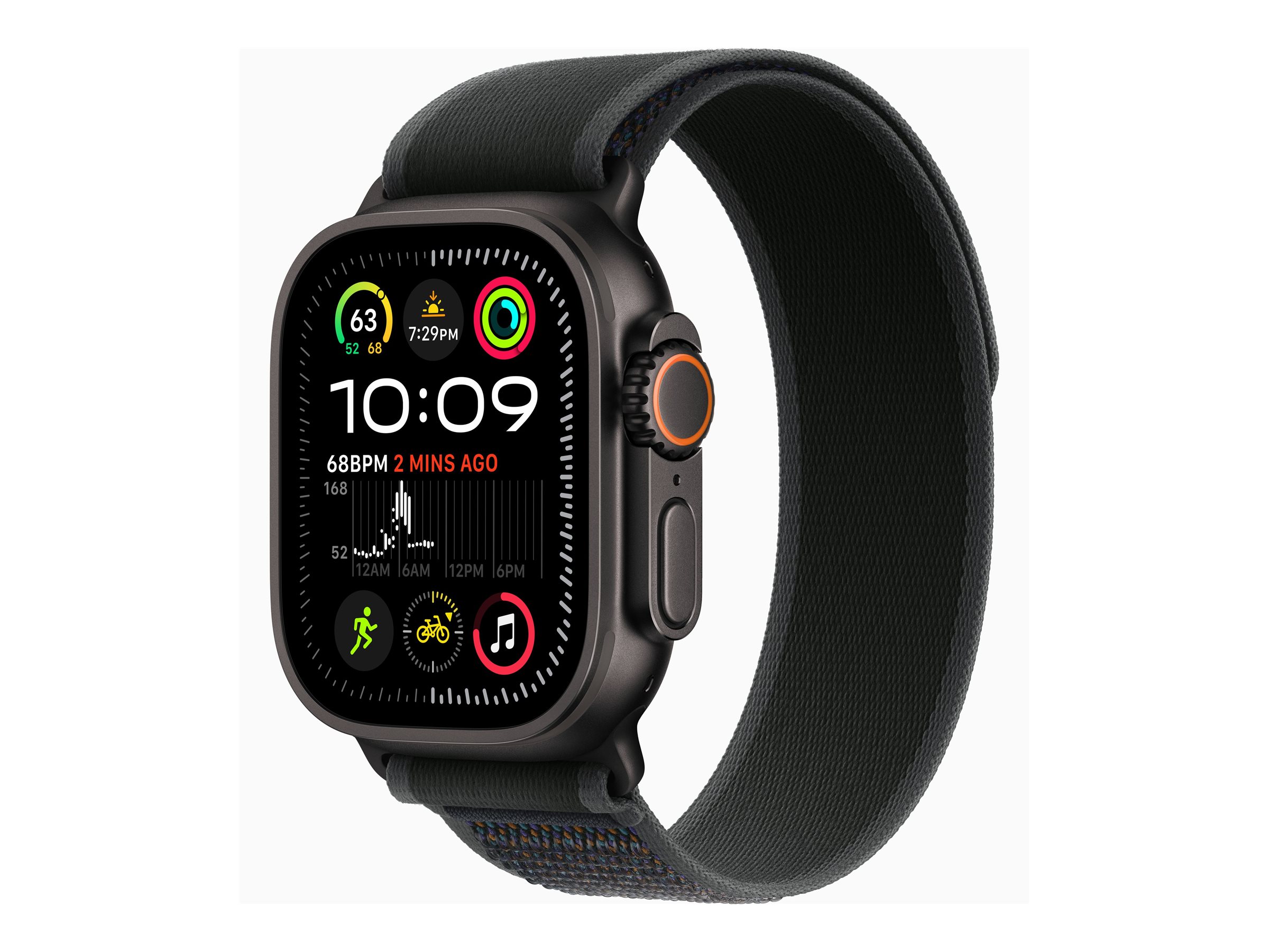 Apple Watch Ultra 2 GPS + Cellular 49mm Black Titanium Case mit Black Trail Band - M/L (MX4V3FD/A)