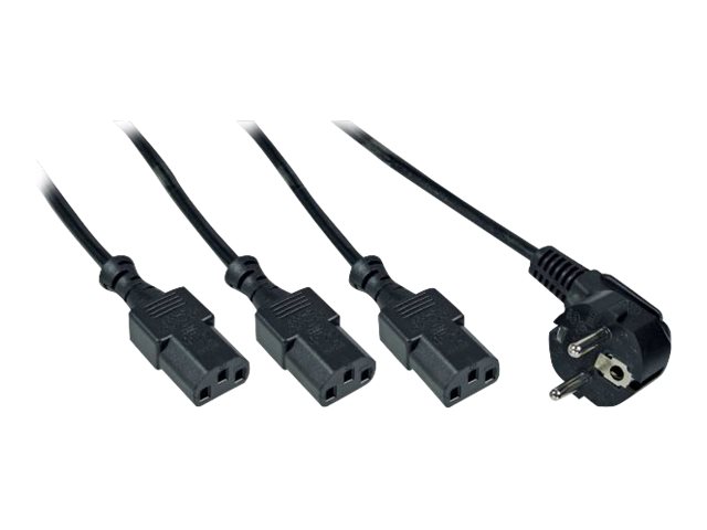 InLine Y-cable - Netz-Splitter - CEE 7/7 (M) bis IEC 60320 C13 - 5 m - Schwarz - Deutschland, Europäische Union