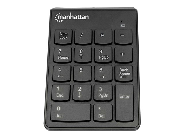 Manhattan Numeric Keypad
Wireless (2.4GHz)
USB-A Micro Receiver
18 Full Size Keys
Black
Membrane Key Switches
Auto Power Management
Range 10m
AAA Battery (included)
Windows and Mac
Three Year Warranty
Blister - Tastenfeld - Schwarz Eingabegerät