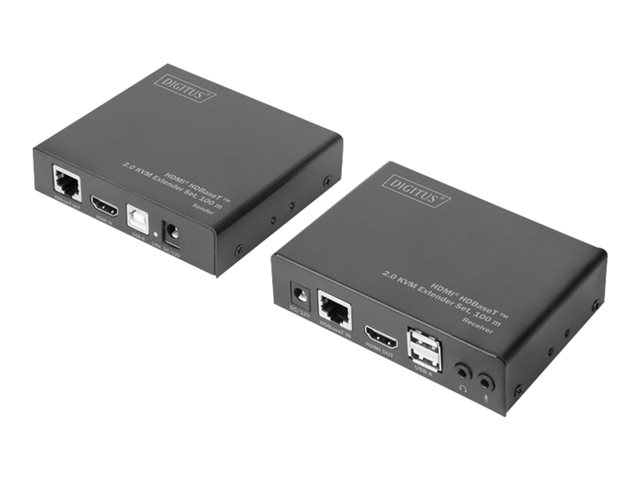 DIGITUS DS-55505 - Extender Set - KVM-/Audio-/USB-Extender - HDBaseT 2.0