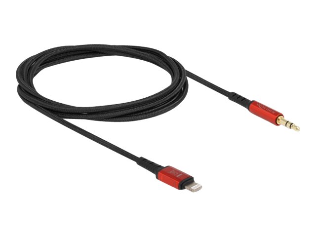 Delock - Kabel Lightning auf Kopfhöreranschluss - Lightning männlich zu mini-phone stereo 3.5 mm männlich - 1.5 m - Schwarz, Rot