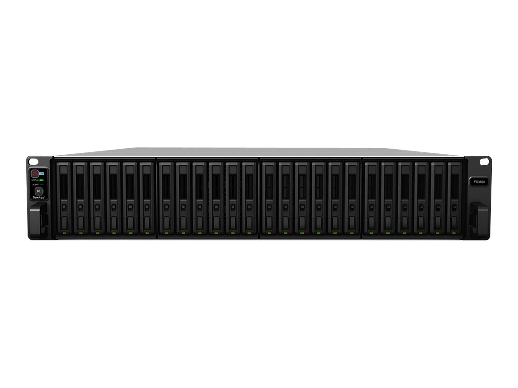 Synology FlashStation FS3600 - NAS-Server - 24 Schächte - Rack - einbaufähig - RAID 0, 1, 5, 6, 10, JBOD, RAID F1 - RAM 16 GB - Gigabit Ethernet / 10 Gigabit Ethernet - iSCSI - 2U