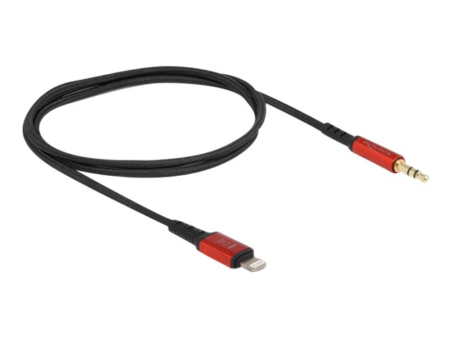 Delock - Kabel Lightning auf Kopfhöreranschluss - Lightning männlich zu mini-phone stereo 3.5 mm männlich - 50 cm - Schwarz, Rot