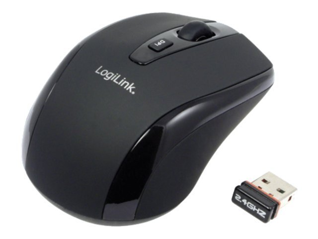 LogiLink Maus Optical Wireless 2.4 GHz Mini - Maus - 2.4 GHz - Schwarz