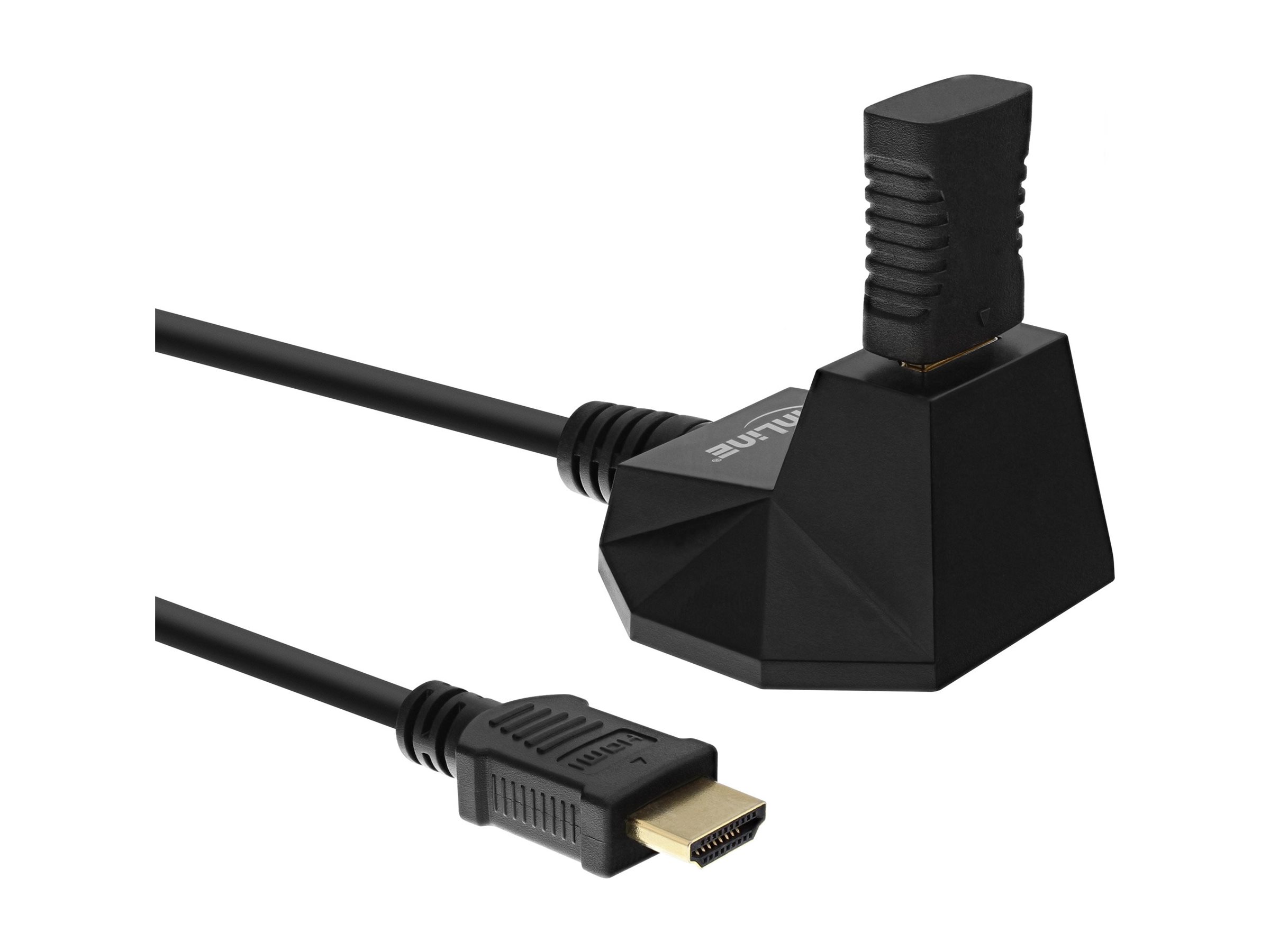 InLine High Speed Premium - HDMI-Verlängerungskabel mit Ethernet - HDMI männlich zu HDMI weiblich - 3 m - abgeschirmt - Schwarz - 4K Unterstützung