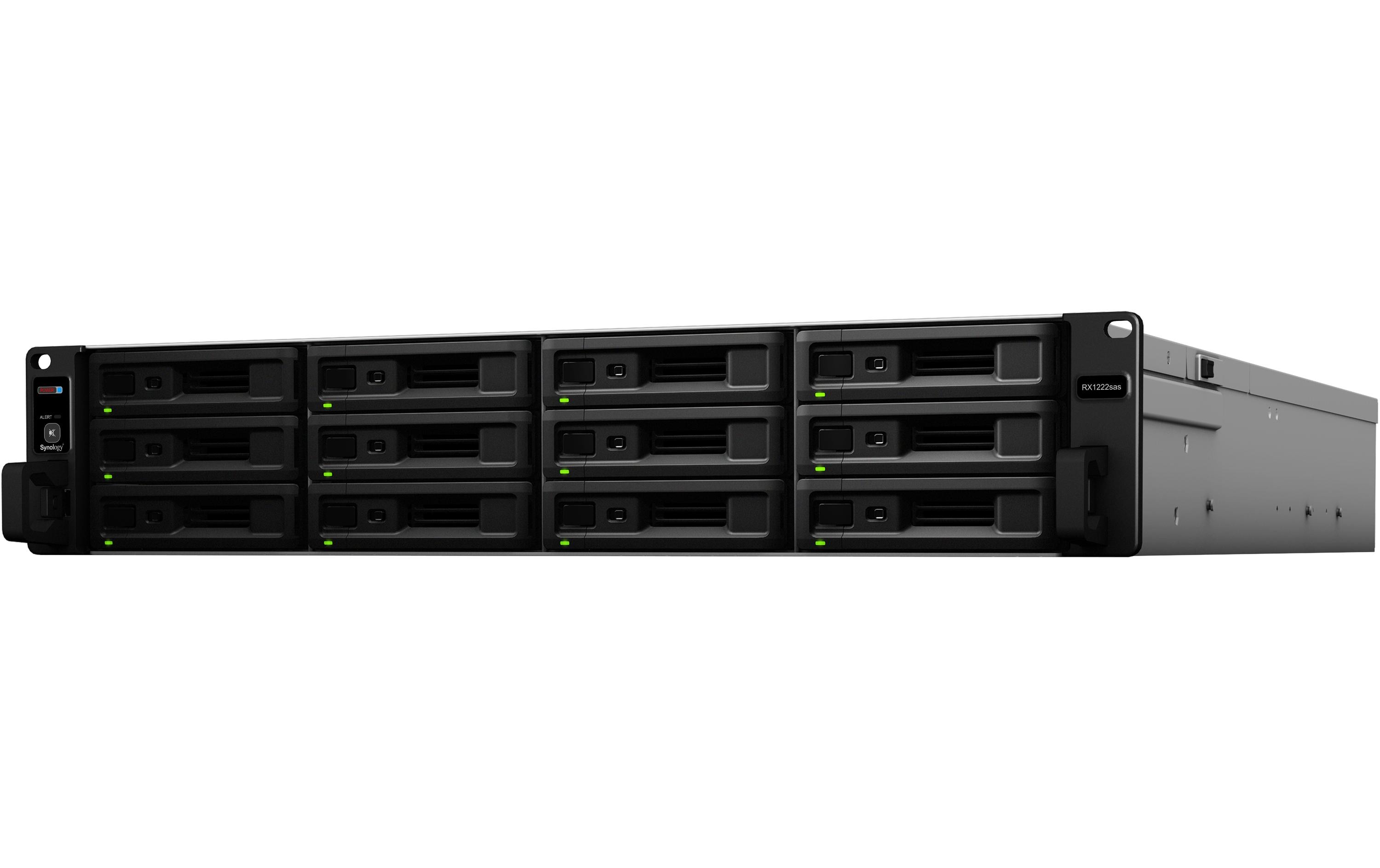 Synology RX1222sas Expansion Unit - Speichergehäuse - 12 Schächte (SATA-600 / SAS) - Rack - einbaufähig - 2U