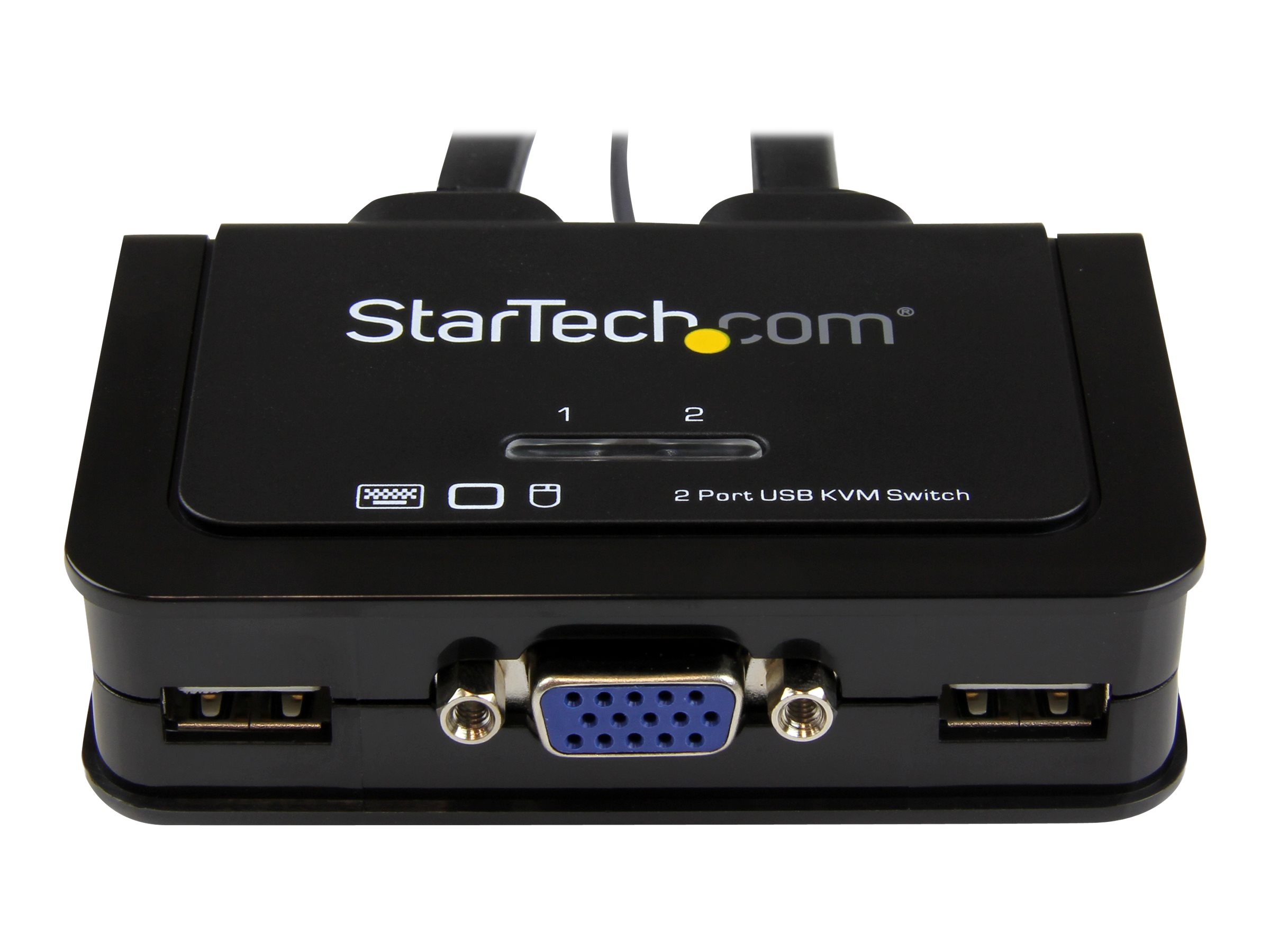 StarTech.com 2 Port VGA USB KVM Switch Kabel - VGA KVM Umschalter USB Powered mit Fernumschaltung - KVM-Switch - 2 x KVM port(s) - 1 lokaler Benutzer - Desktop
