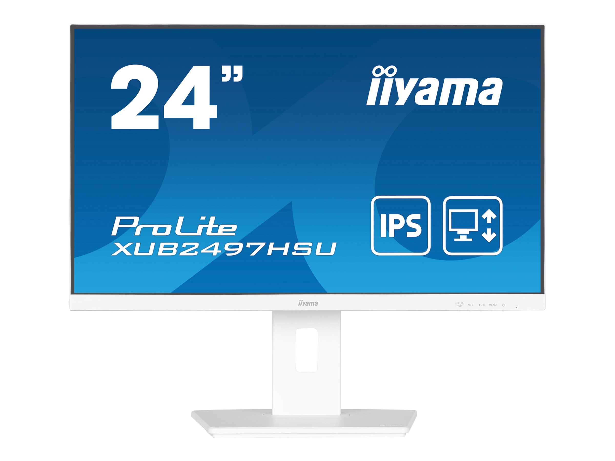 iiyama ProLite XUB2497HSU-W2 - LED-Monitor - 61 cm (24") (23.8" sichtbar) - 1920 x 1080 Full HD (1080p) @ 100 Hz - IPS - 250 cd/m² - 1300:1 - 1 ms - HDMI, DisplayPort - Lautsprecher - Mattes Weiß