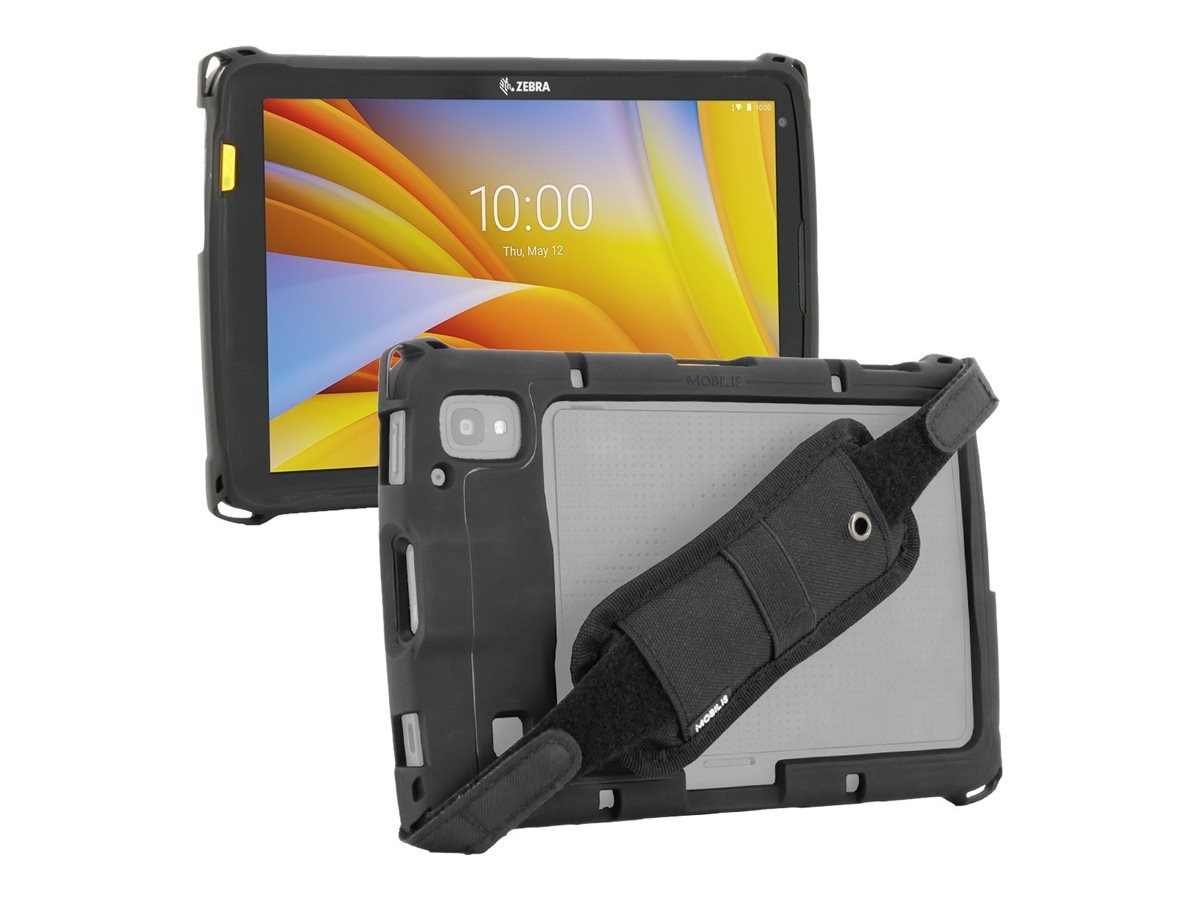 Mobilis PROTECH - Hintere Abdeckung für Tablet - widerstandsfähig - mit Handgurt - Schwarz - 8" - für Zebra ET40 (8 Zoll), ET45 (8 Zoll)