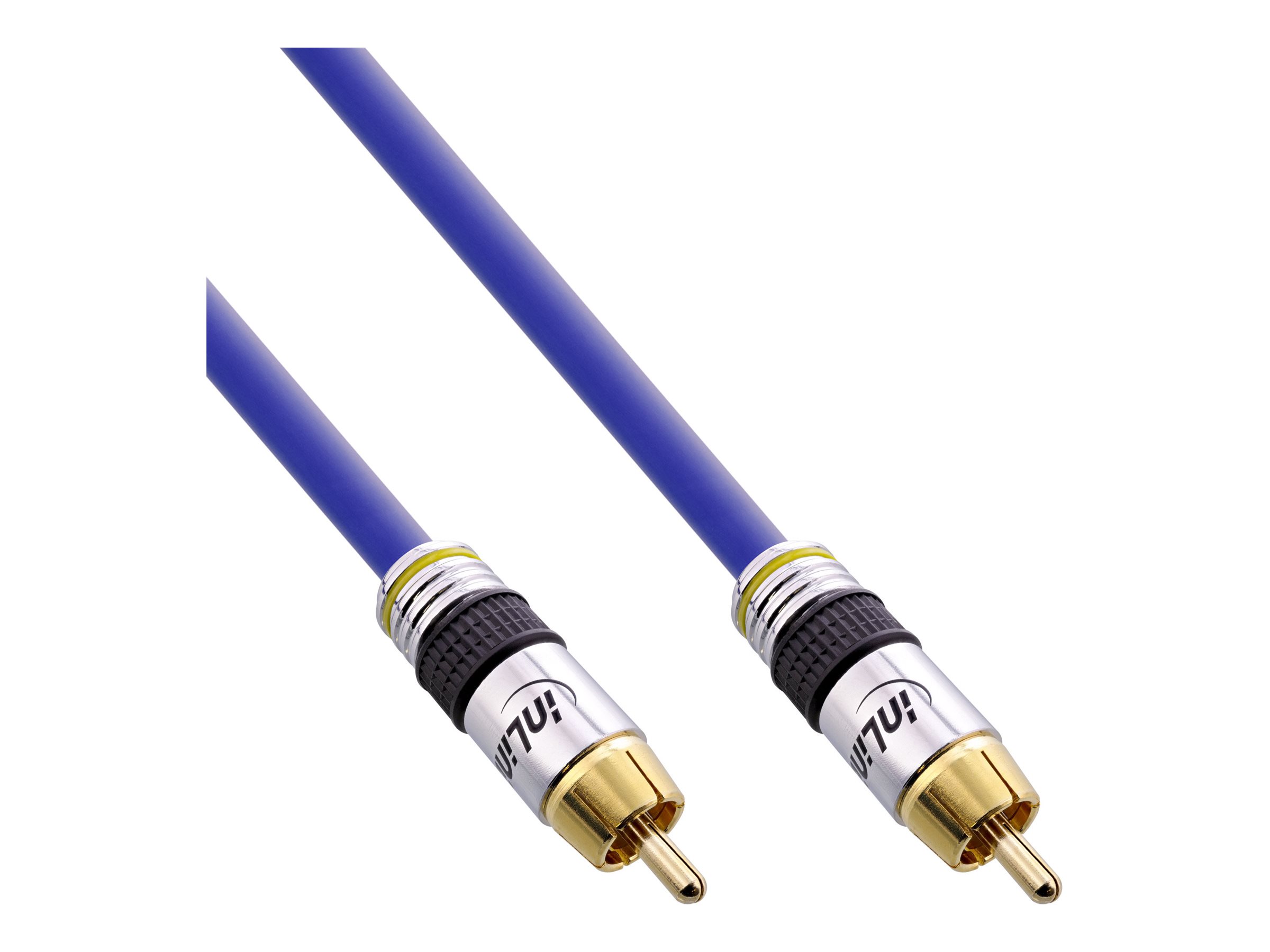 InLine Premium - Video-/Digitalaudiokabel (koaxial) - RCA männlich zu RCA männlich - 2 m - abgeschirmt - Blau