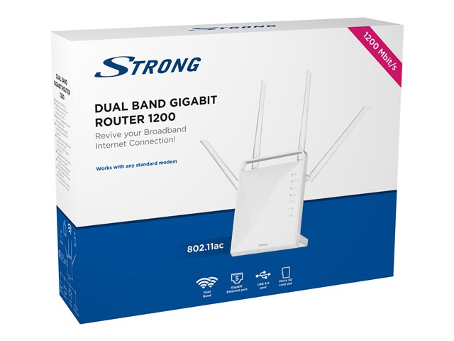 Strong Dual Band Gigabit Router 1200 - Wireless Router - Wi-Fi 5 - Desktop