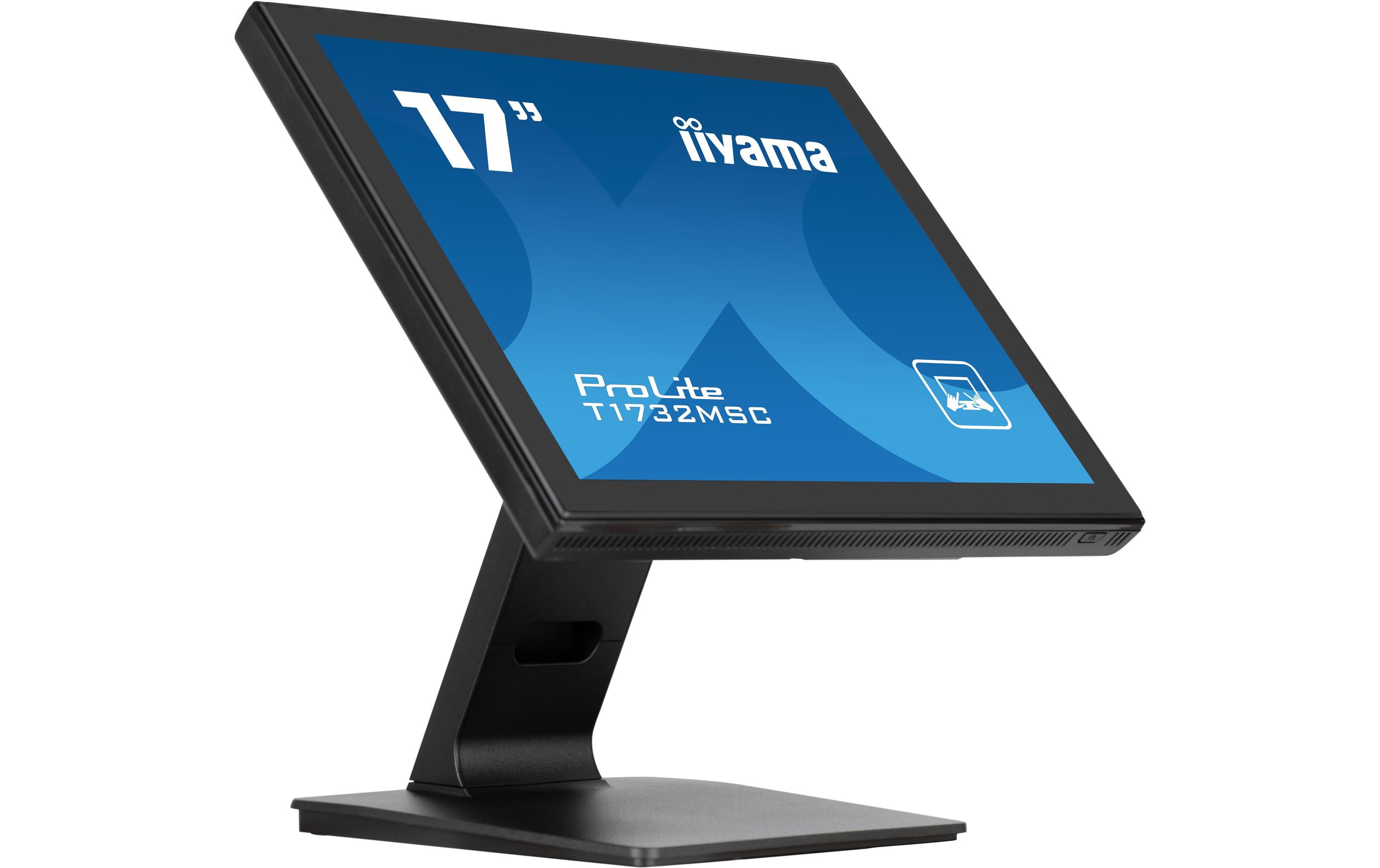 iiyama ProLite T1732MSC-B1S - LCD-Monitor - 43.2 cm (17") - Touchscreen - 1280 x 1024 - TN - 250 cd/m² - 1000:1 - 5 ms - HDMI, VGA, DisplayPort - Lautsprecher - Schwarz, Matte