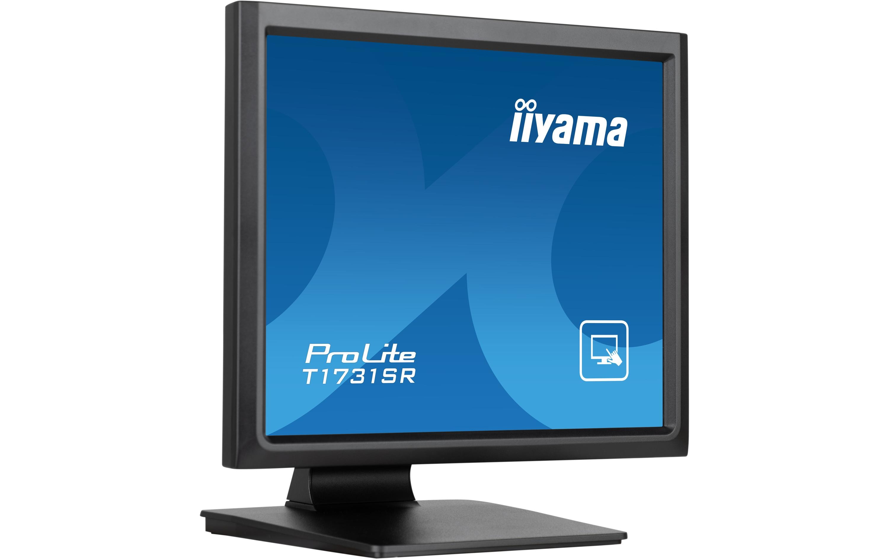 iiyama ProLite T1731SR-B1S - LED-Monitor - 43.2 cm (17") - Touchscreen - 1280 x 1024 - TN - 250 cd/m² - 1000:1 - 5 ms - HDMI, VGA, DisplayPort - Lautsprecher - Schwarz, Matte