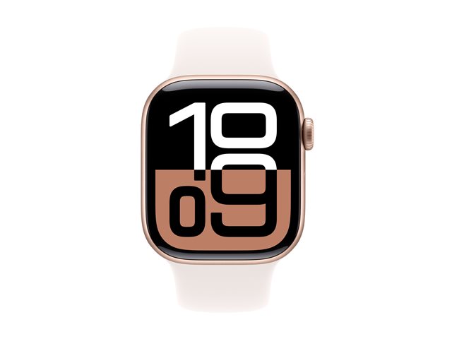Apple Watch Series 10 GPS + Cellular 42mm Rose Gold Aluminium Case mit Light Blush Sport Band - M/L (MWXA3QF/A)