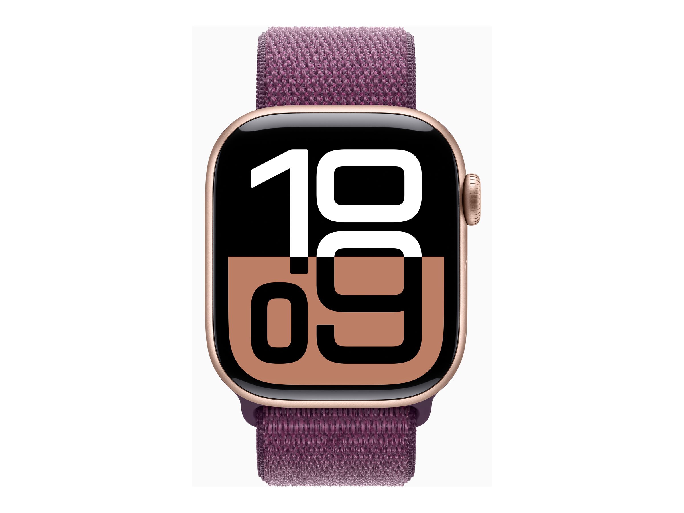 Apple Watch Series 10 GPS 42mm Rose Gold Aluminium Case mit Plum Sport Band (MWWK3QF/A)