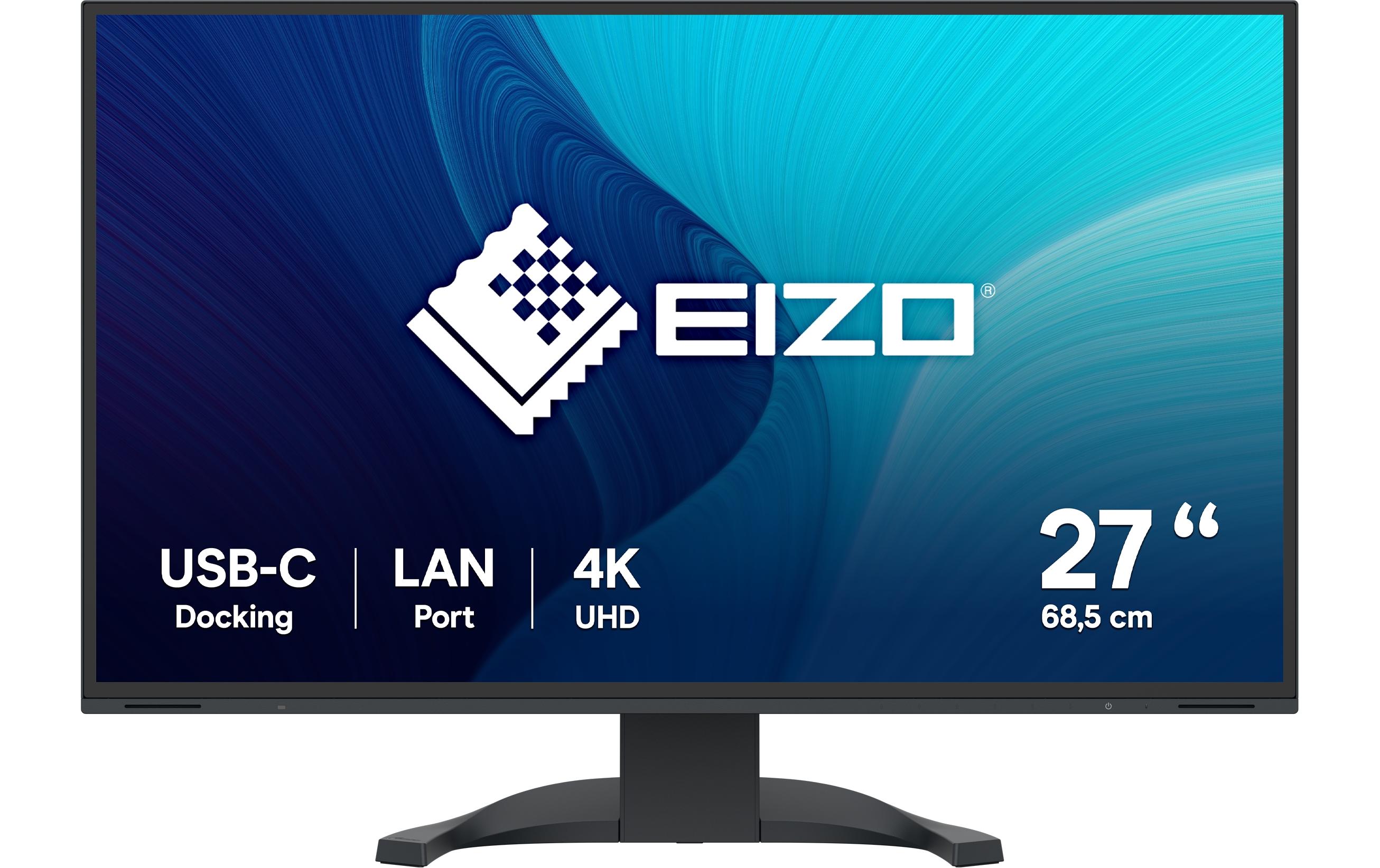 EIZO FlexScan EV2740X - Mit FlexStand - LED-Monitor - 68.5 cm (27") - 3840 x 2160 4K - IPS - 350 cd/m² - 2000:1 - 5 ms - 2xHDMI, DisplayPort, 2xUSB-C - Lautsprecher - Schwarz