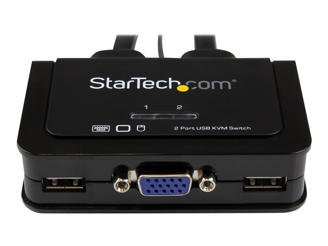 StarTech.com 2 Port VGA USB KVM Switch Kabel - VGA KVM Umschalter USB Powered mit Fernumschaltung - KVM-Switch - 2 x KVM port(s) - 1 lokaler Benutzer - Desktop