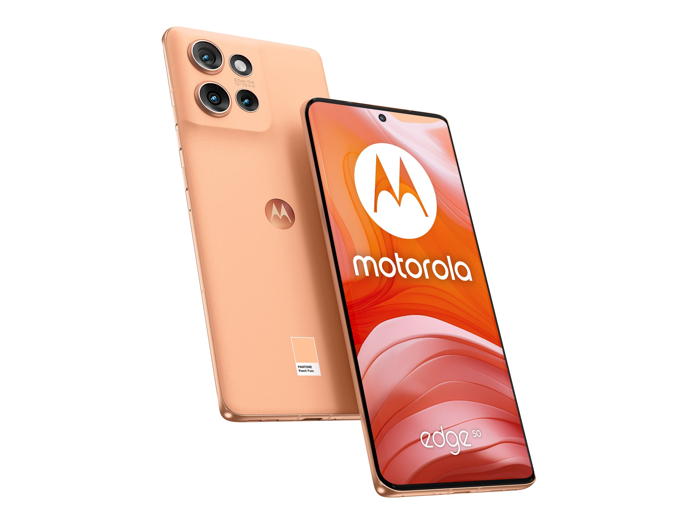 Motorola Edge 50 - 5G Smartphone - Dual-SIM - RAM 12 GB / Interner Speicher 512 GB - pOLED-Display - 6.67" - 2712 x 1220 Pixel (120 Hz) - Triple-Kamera 50 MP, 13 MP, 10 MP - front camera 32 MP - Peach Fuzz