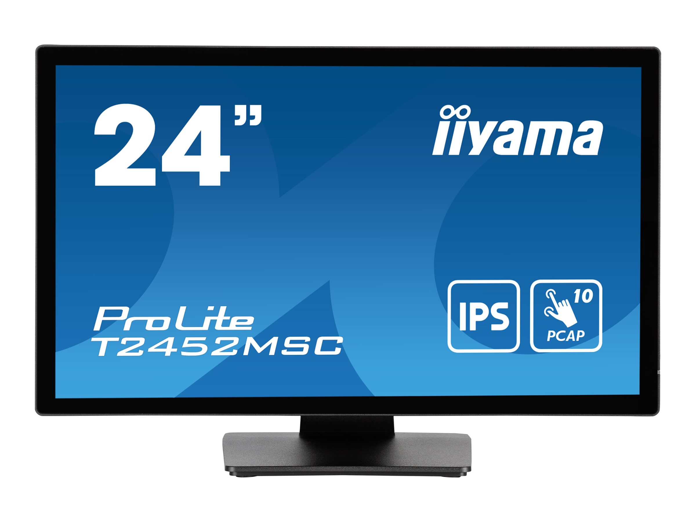 iiyama ProLite T2452MSC-B1 - LED-Monitor - 61 cm (24") (23.8" sichtbar) - Touchscreen - 1920 x 1080 Full HD (1080p) - IPS - 400 cd/m² - 1000:1 - 14 ms - HDMI, DisplayPort, 2xUSB-C - Lautsprecher - mattschwarz