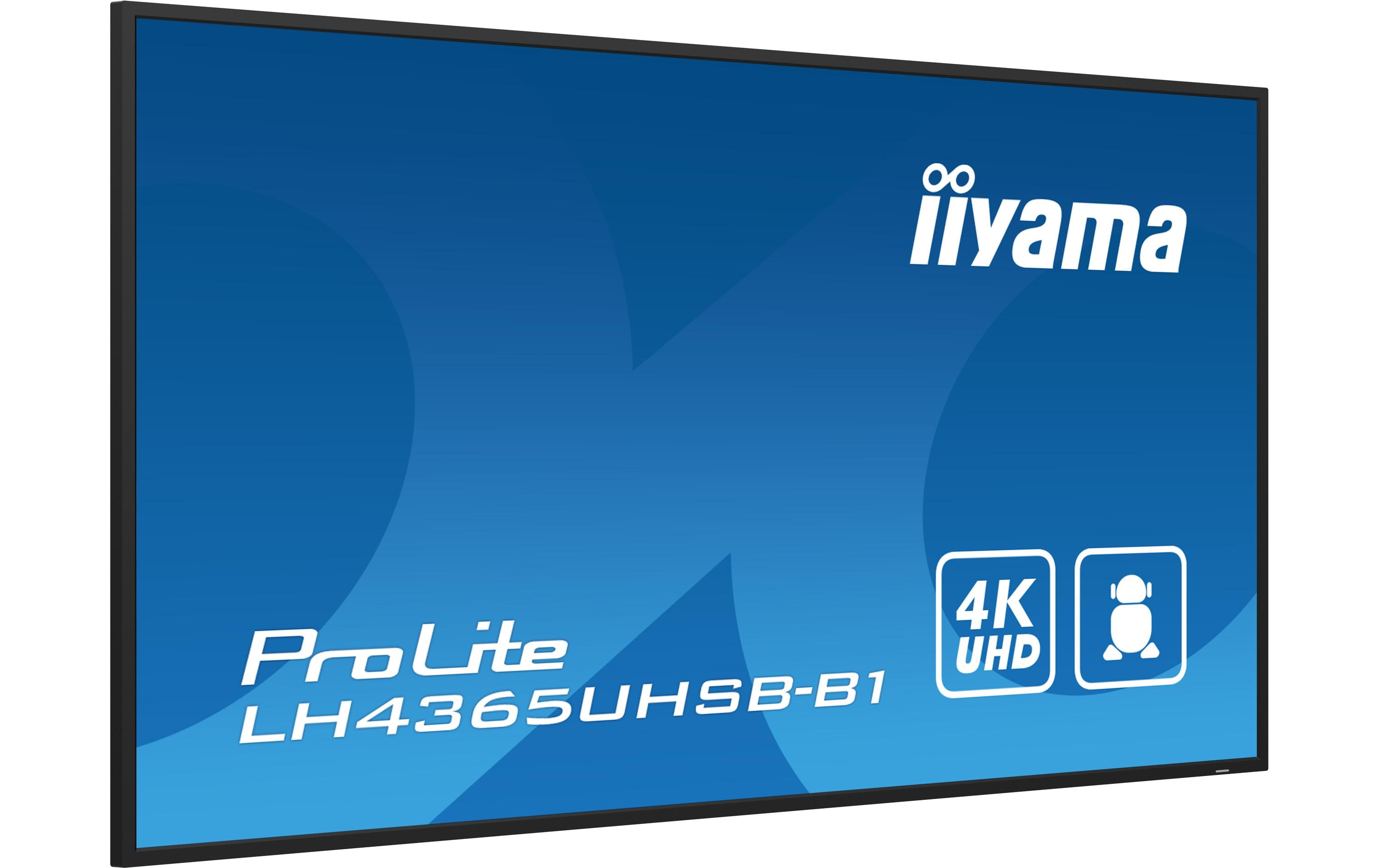 iiyama ProLite LH4365UHSB-B1 - 109 cm (43") Diagonalklasse (108 cm (42.5") sichtbar) LCD-Display mit LED-Hintergrundbeleuchtung - Digital Signage - Android - 4K UHD (2160p) 3840 x 2160 - Schwarz