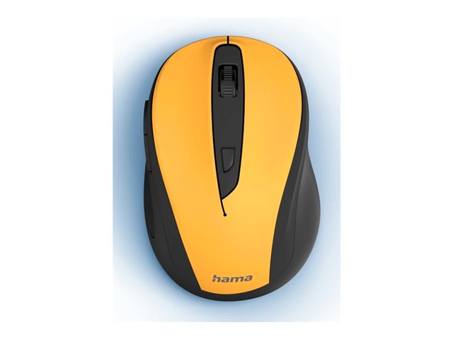 Hama MW-400 V2 - Maus - ergonomisch - Für Rechtshänder - optisch - 6 Tasten - kabellos - 2.4 GHz, RF - kabelloser Empfänger (USB) - Gelb