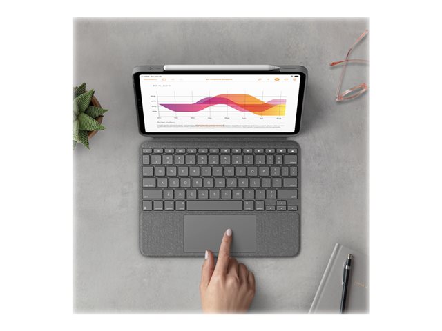Logitech Combo Touch Detachable Keyboard Case for iPad (10th gen) - Tastatur und Foliohülle - mit Trackpad - QWERTY - US International - Oxford Gray Eingabegerät